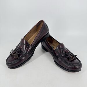 Cole Haan 3507 Tassel Loafers Men 9E Wide Burgundy Leather Slip On Dress Shoes